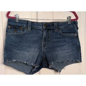 True Religion Joey Low Rise Cutoff Jean Shorts Women's Blue 32(952)